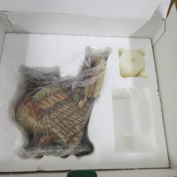 Dept 56 Turkey Large Centerpiece Hurricane Pillar Candle Holder Thanksgiving IOB - Picture 12 of 12